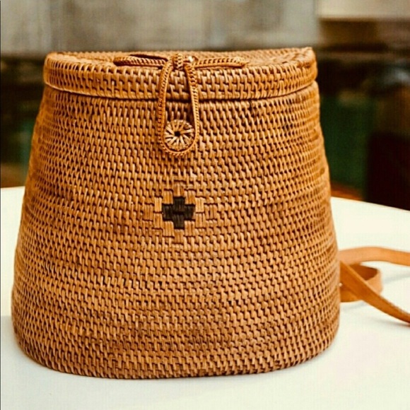 Pink Haley Handbags - Unique handmade shape Rattan backpack